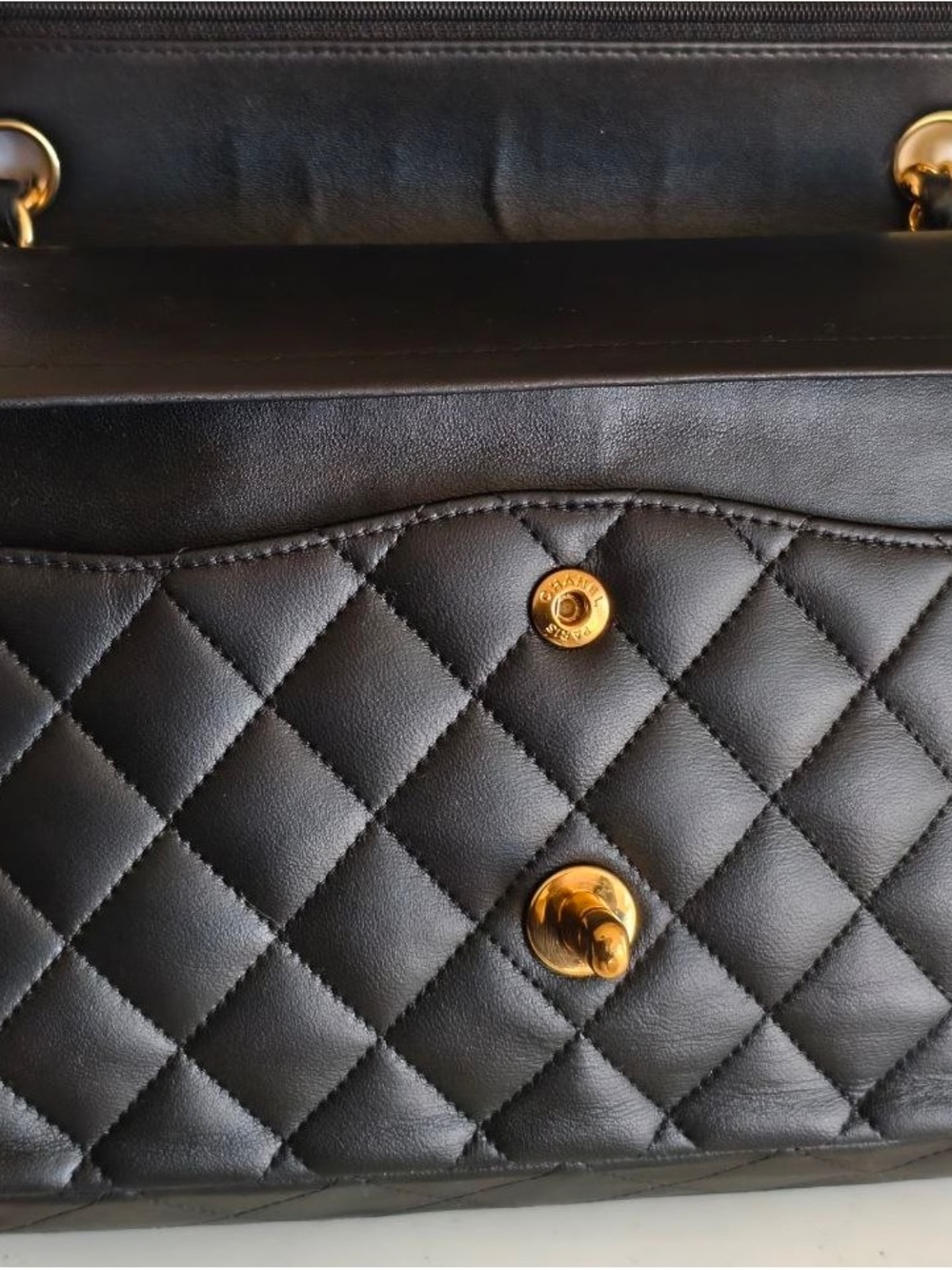 CHANEL Black Quilted Shoulder Bag with Gold Hardware - Picture 10 of 16